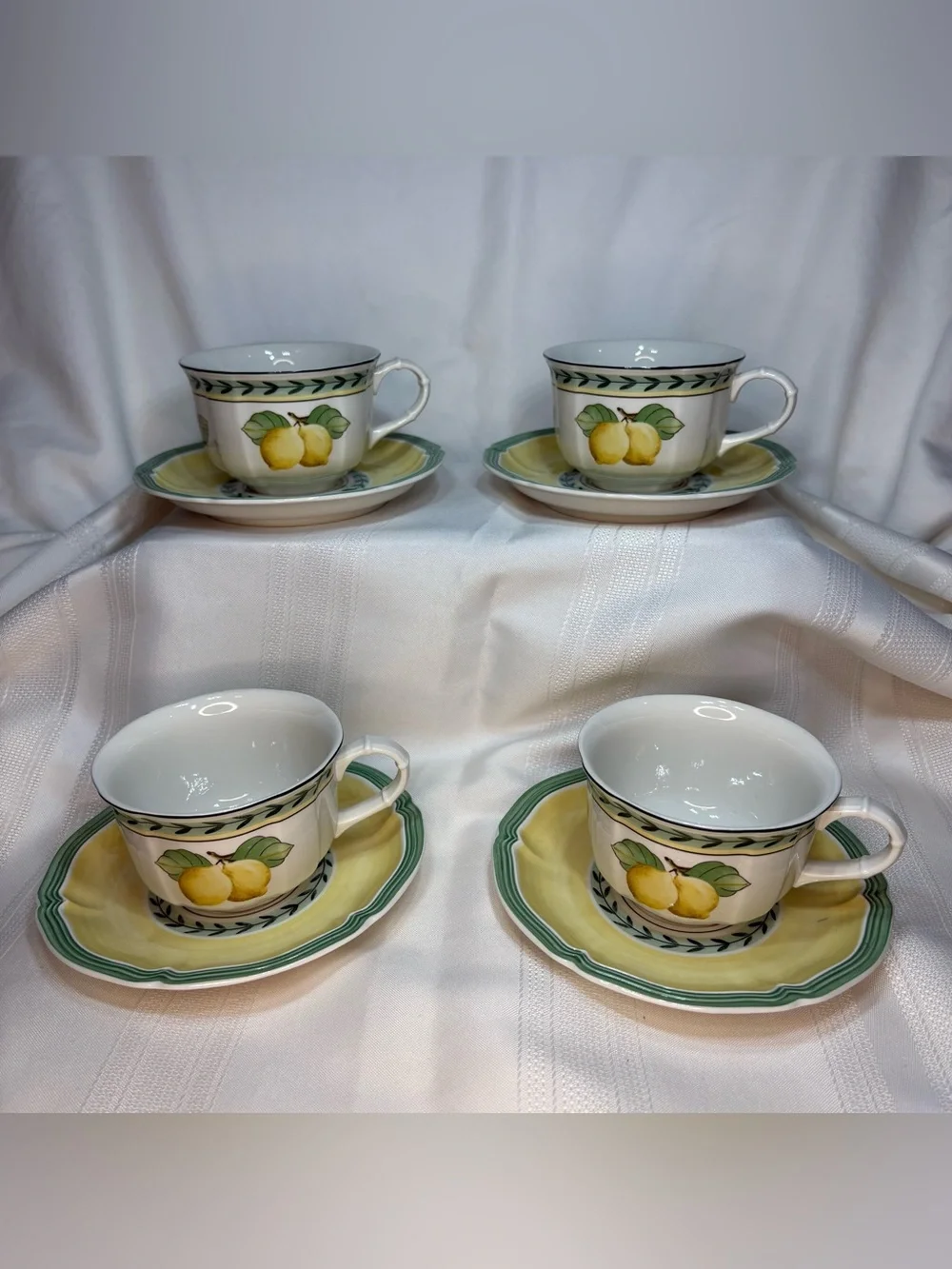 Villeroy & Boch French Garden Fleurence Teacup and Saucer Set of 4
